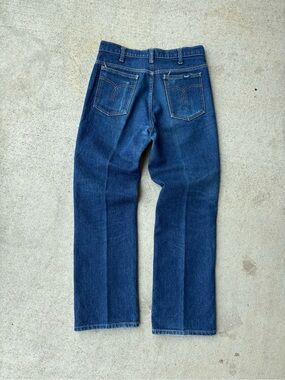 Vintage 70s 80s GWG Made in Canada Blue Tab Denim Jeans Dark Wash 31x30